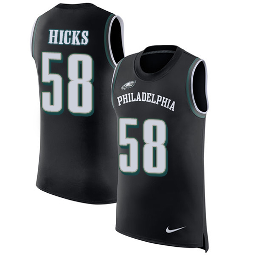 Nike Eagles #58 Jordan Hicks Black Alternate Men's Stitched NFL Limited Rush Tank Top Jersey